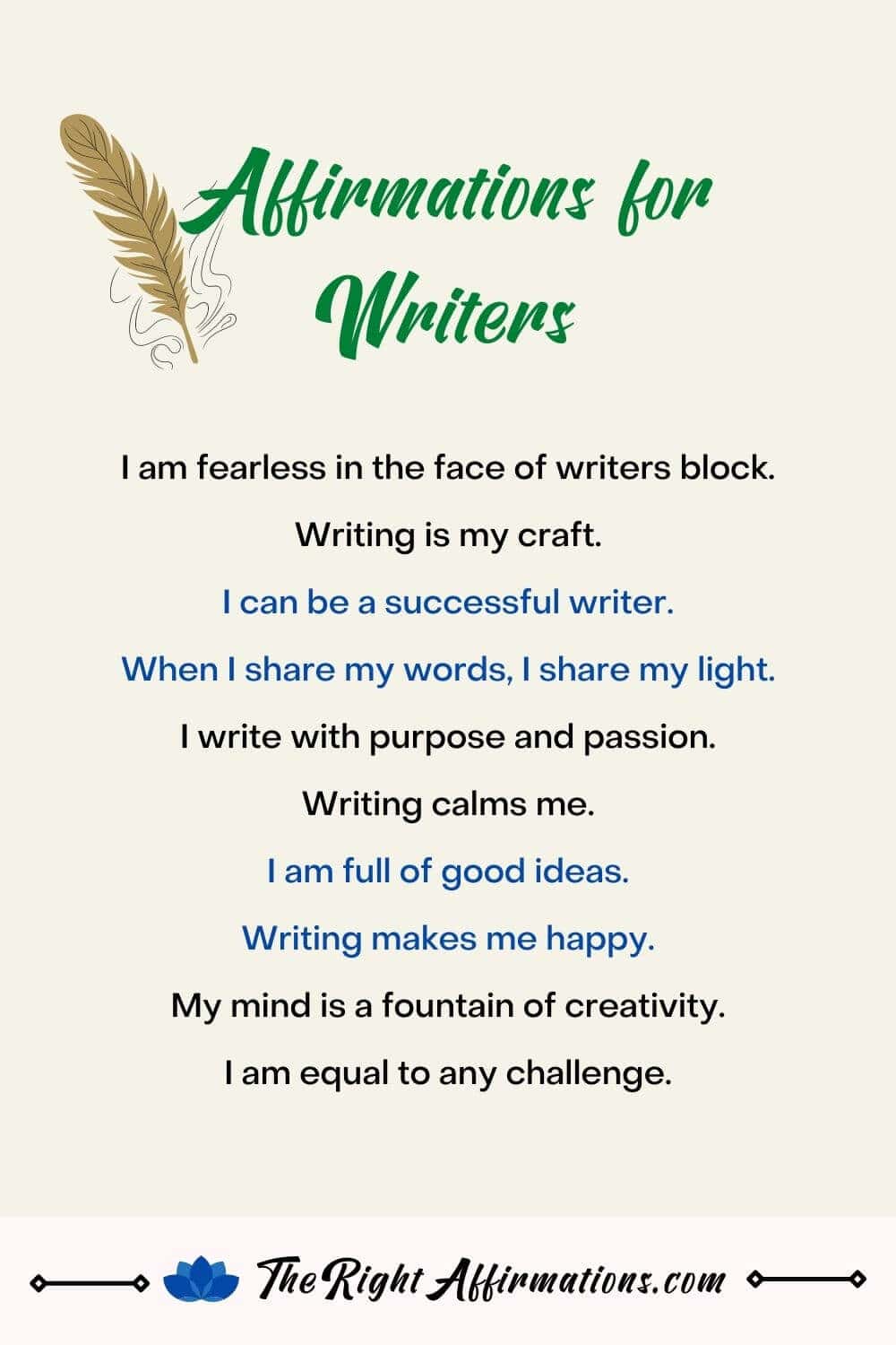positive affirmations for writers