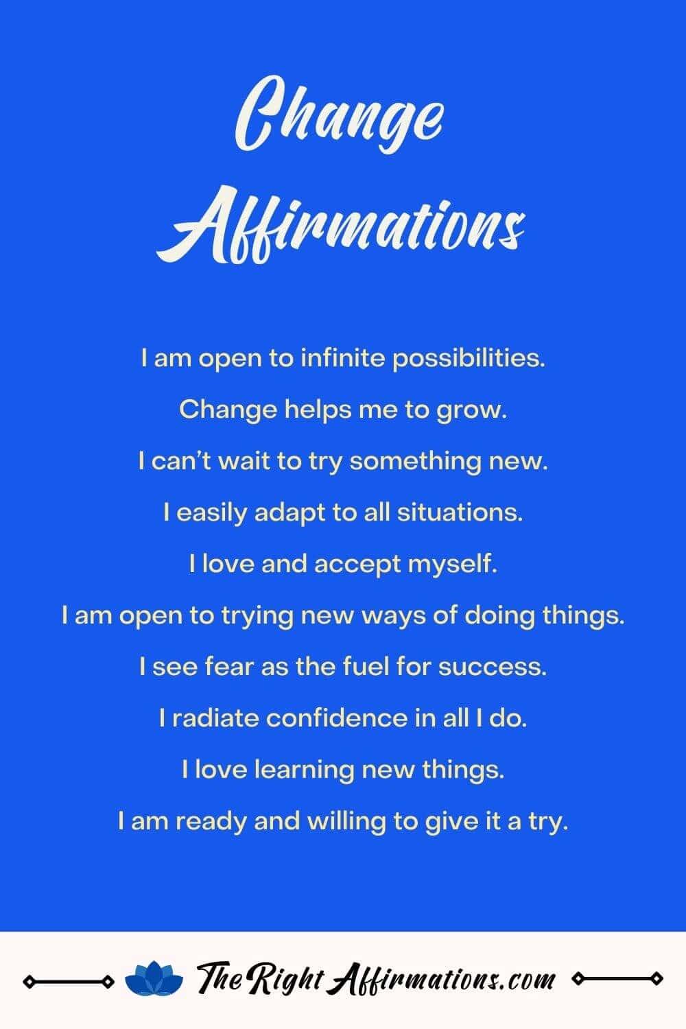 affirmations to welcome change in your life