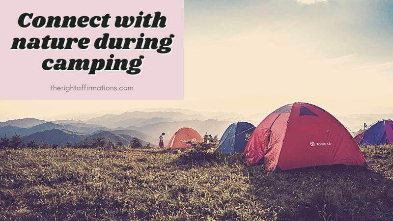 go camping as an outdoor self care activity